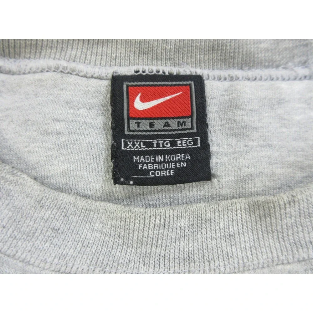 VTG Virginia Tech Hokies Sweatshirt Mens 2XL‎ Gray Center Swoosh Football Nike